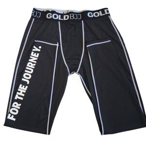Base Layer Pants Gold BJJ Size 3XL Black With White Lettering "For The Journey"